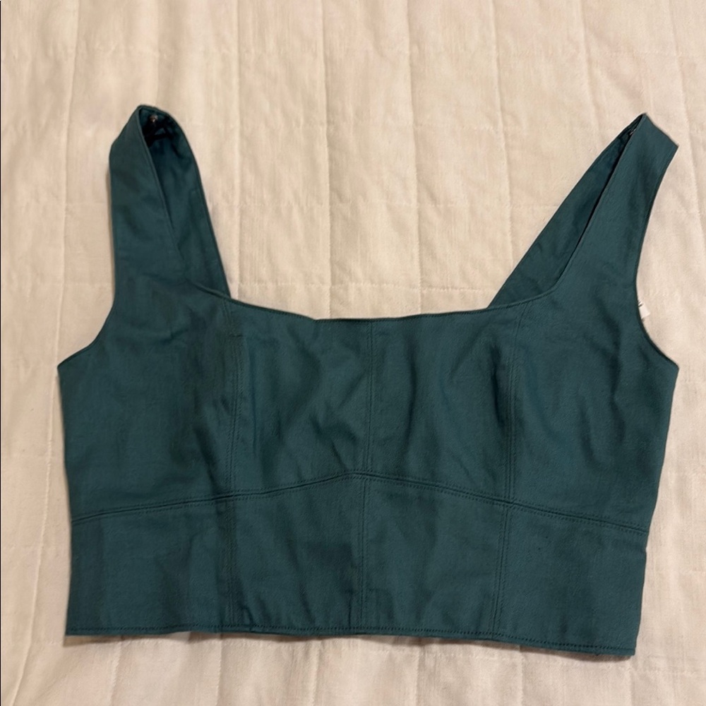 Banana Republic Green Fitted Crop Tank Top
